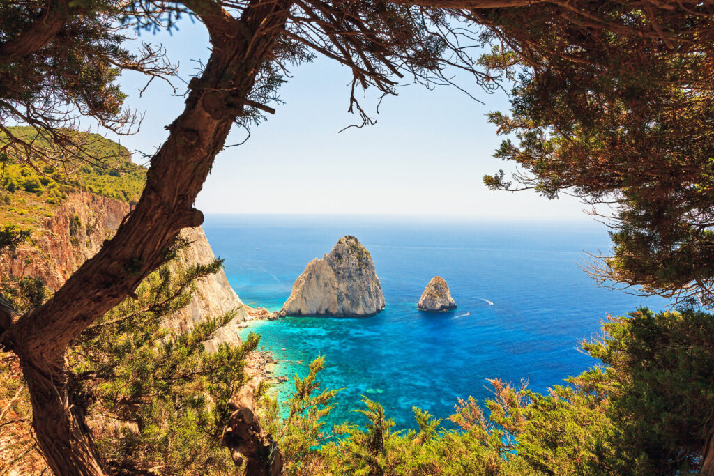 Levantino rentals Zante amazing view through the trees